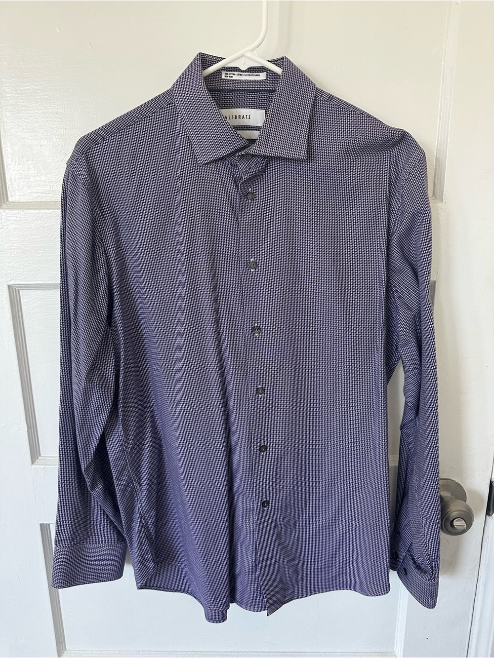 WMen's Purple Micro-Check Dress Shirt